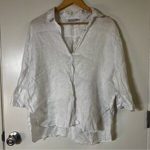 Zara white linen shirt